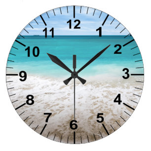 Large Ocean And Beach Theme Wall Clock