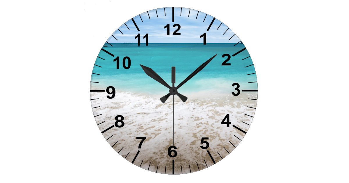 Large Ocean And Beach Theme Wall Clock Zazzle Co Nz - Large Blue Wall Clock Canada Large Ocean And Beach Theme Wall Clock Zazzle Co Nz - Large Blue Wall Clock Canada