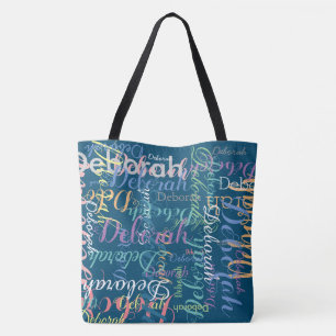 large ocean-blue nice name tote bag