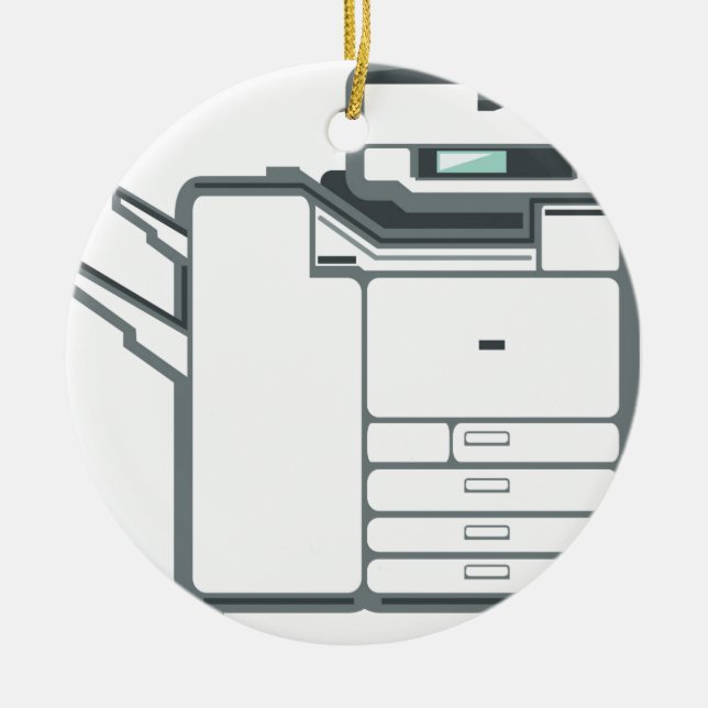 Large office printer ceramic tree decoration (Front)