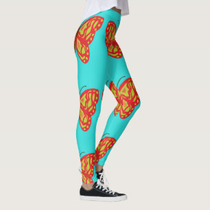 Large Orange Butterflies Leggings