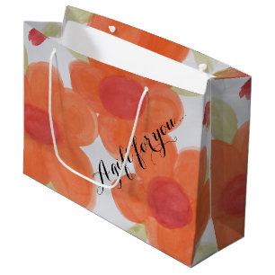 Large Orange Floral Bag