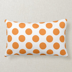 Large Orange Polka Dots Lumbar Cushion