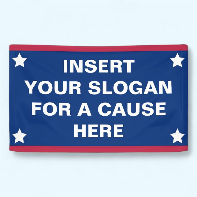 Large Outdoor Banner Custom Social Justice Sign (MISOOK 3 x 5 ft Red White and Blue Banner with Stars)