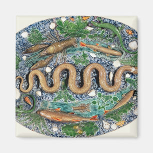 Large oval dish moulded in relief magnet