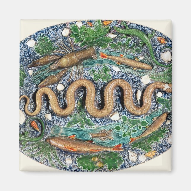 Large oval dish moulded in relief magnet (Front)