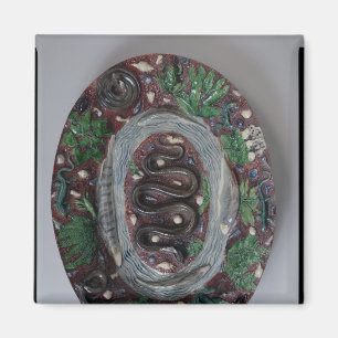 Large oval dish moulded in relief magnet