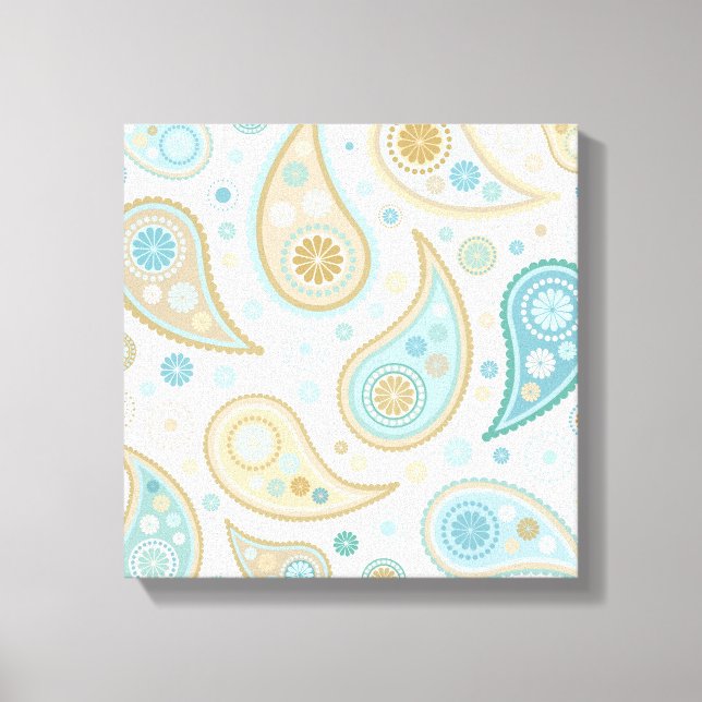 Large Paisley Funky Print (Light Blue Background) (Front)