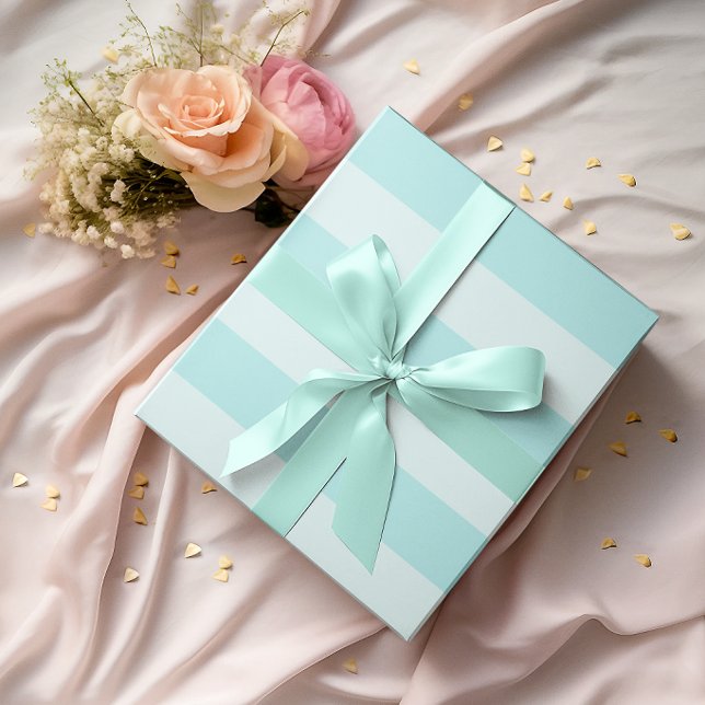 Large Pale Turquoise Horizontal Stripes Wrapping Paper (Large Pale Turquoise Horizontal Stripes Wrapping Paper)