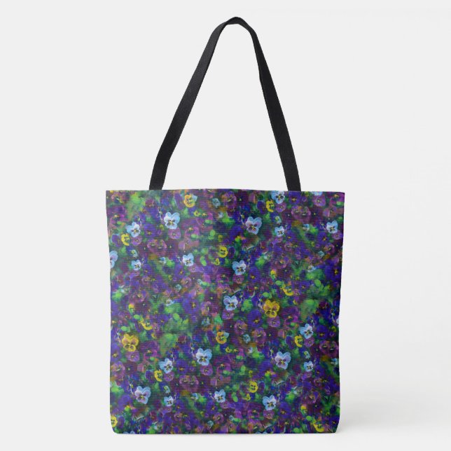 Large Pansy Tote (Purple edition) Bag (Front)
