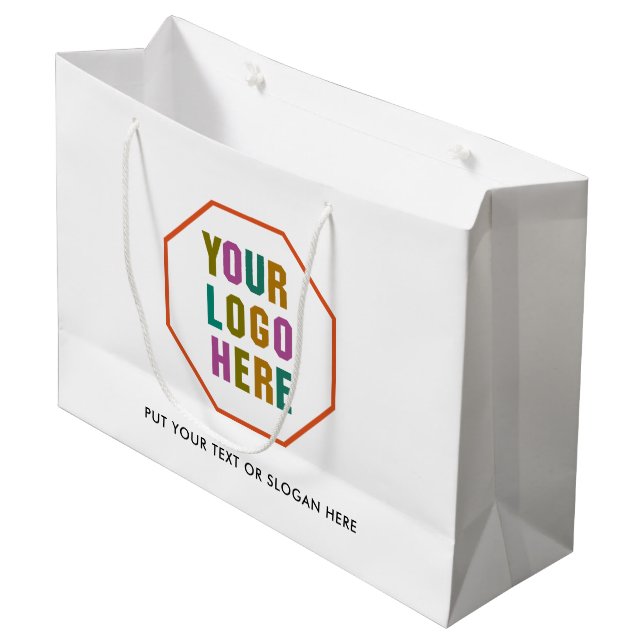 Large paper shopping bag that can be customised  (Front Angled)