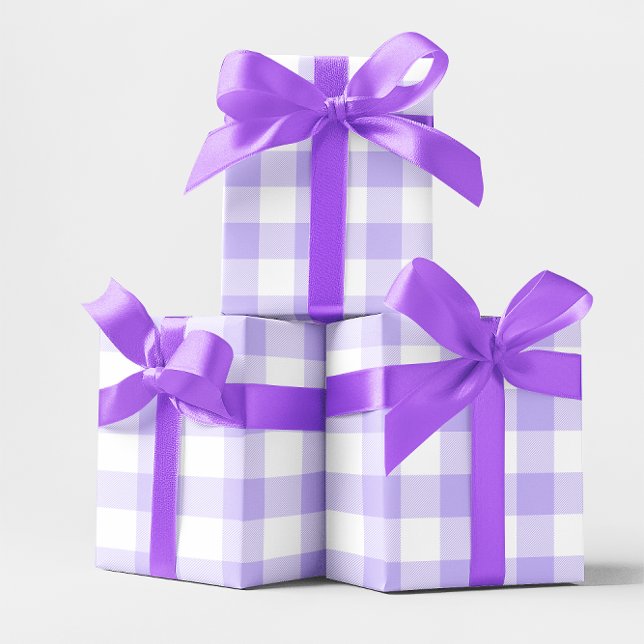 Large Pastel Purple and White Gingham Wrapping Paper (Large Pastel Purple and White Gingham Wrapping Paper)