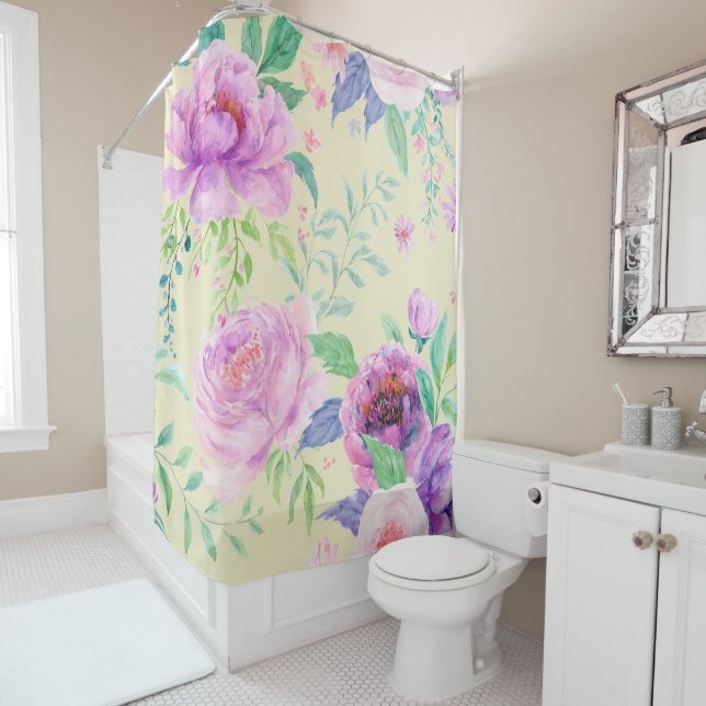 Large Peony  Shower Curtain (In Situ)