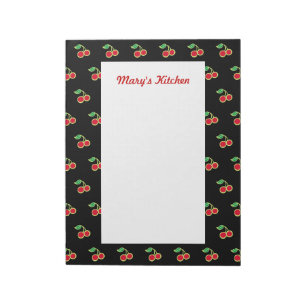 Large Personalised Black Cherry Notepad