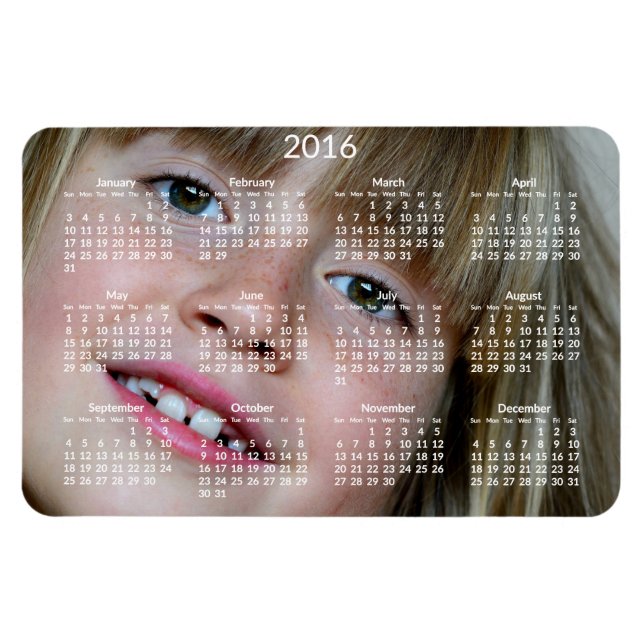 Large Personalised Calendars 2016 Flexible Magnet (Horizontal)