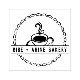 Large Personalised Coffe Logo Custom Rubber Stamp