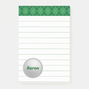 Large Personalised Golf Post It Notes Gift