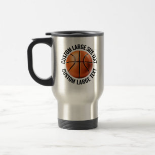 Large Personalised Text Custom Basketball Travel Mug