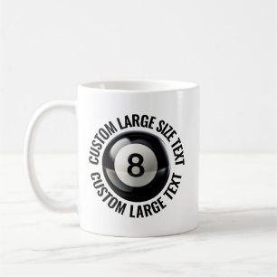 Large Personalised Text Pool 8 Ball 11 oz. Custom Coffee Mug