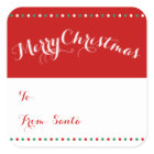 Large Personalised White Red Christmas Gift Tags