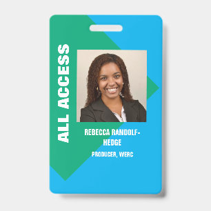 LARGE PHOTO I.D. MEDIA CREDENTIALS BADGE ID BADGE