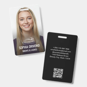 Large Photo Makeup Artist Name Title & Logo ID Badge