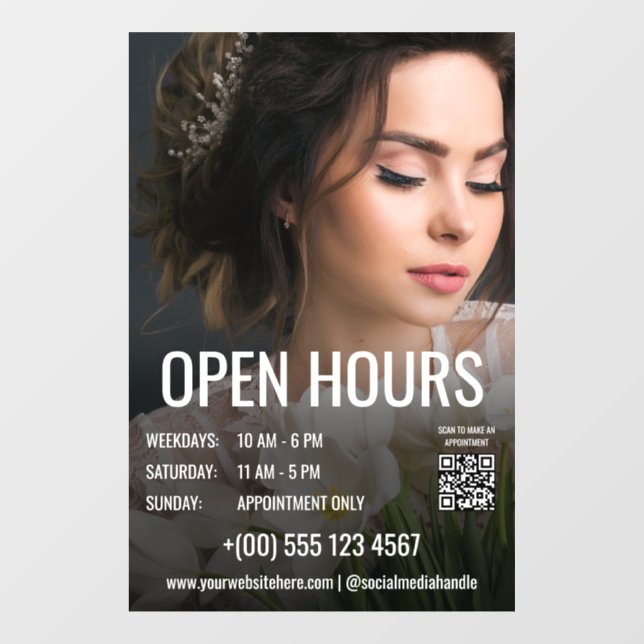 Large Photo Makeup Hair Salon Open Hours (Sheet)