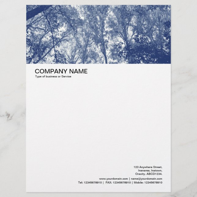 Large Picture Header - Blue Autumn - Cyanotype Letterhead Design (Front)