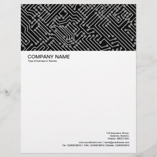 Large Picture Header - Circuitry on Black Custom Letterhead