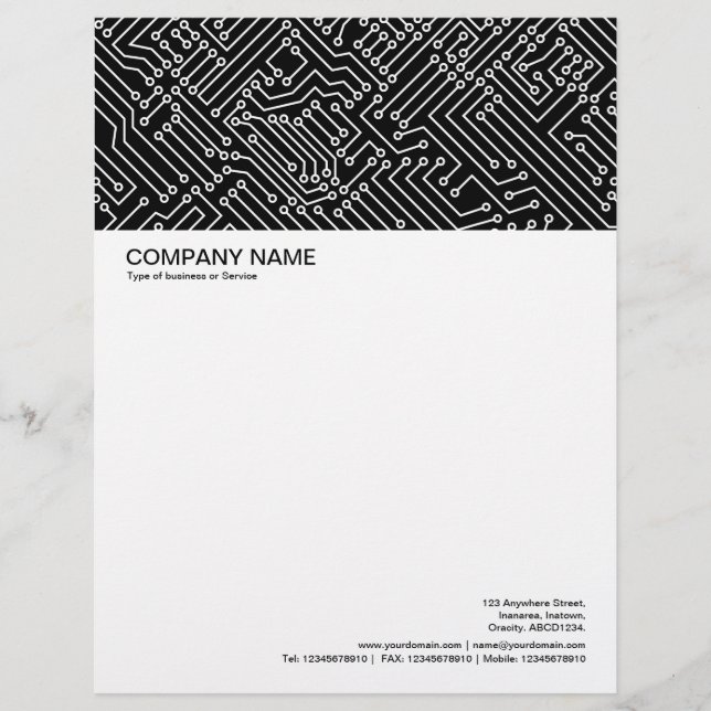 Large Picture Header - Circuitry on Black Custom Letterhead (Front)