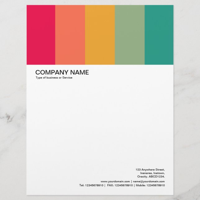 Large Picture Header - Colorbars 01 Custom Letterhead (Front)