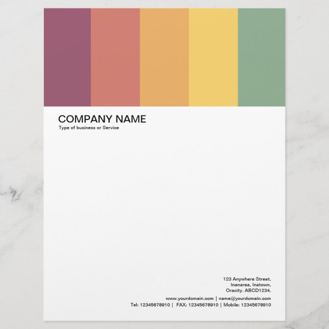 Large Picture Header - Colorbars 03 Letterhead Template (Front)