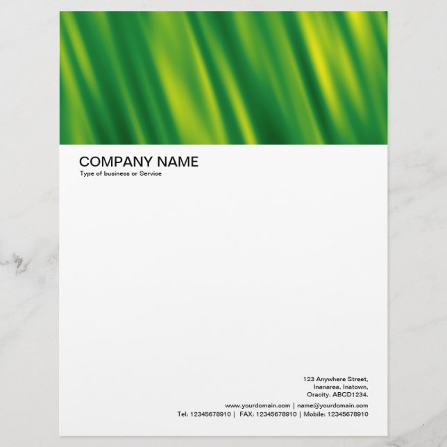 Large Picture Header - Green Curtain Personalized Letterhead (Front)