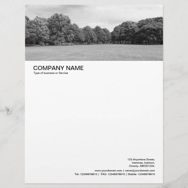 Large Picture Header - In the Park Letterhead Design (Front)