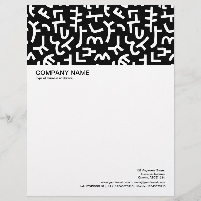 Large Picture Header - Kuba Pattern Shapes 02 Custom Letterhead (Front)