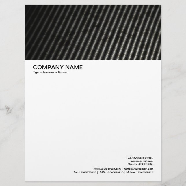 Large Picture Header - Metal Lines Letterhead Design (Front)