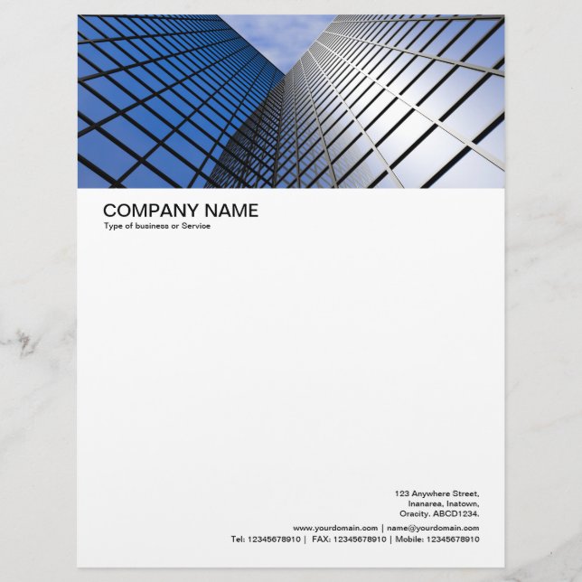 Large Picture Header - Reflective Office Block Letterhead Design (Front)
