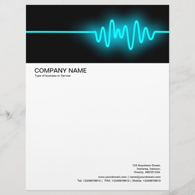 Large Picture Header - Sound Wave - Blue Customised Letterhead (Front)
