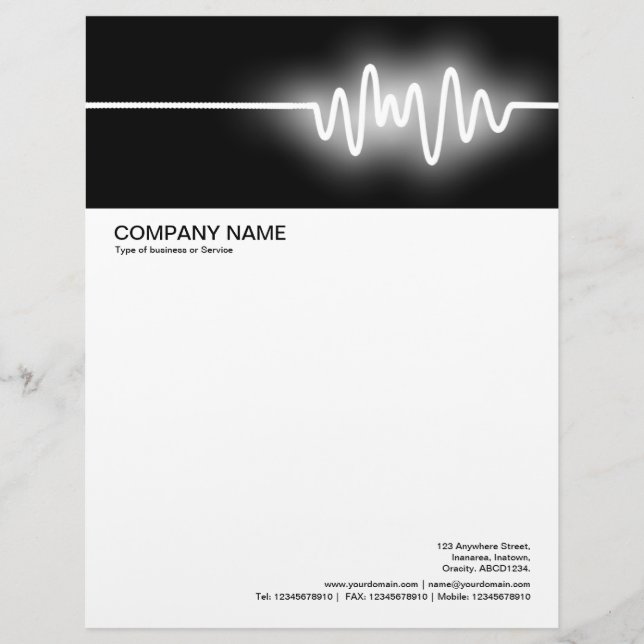 Large Picture Header - Sound Wave - White Custom Letterhead (Front)