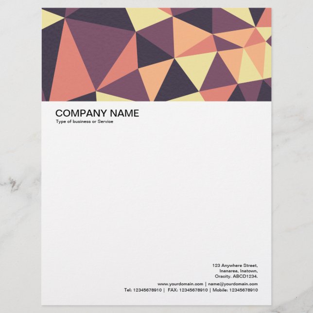 Large Picture Header - Triangles Abstract 02 Letterhead Design (Front)