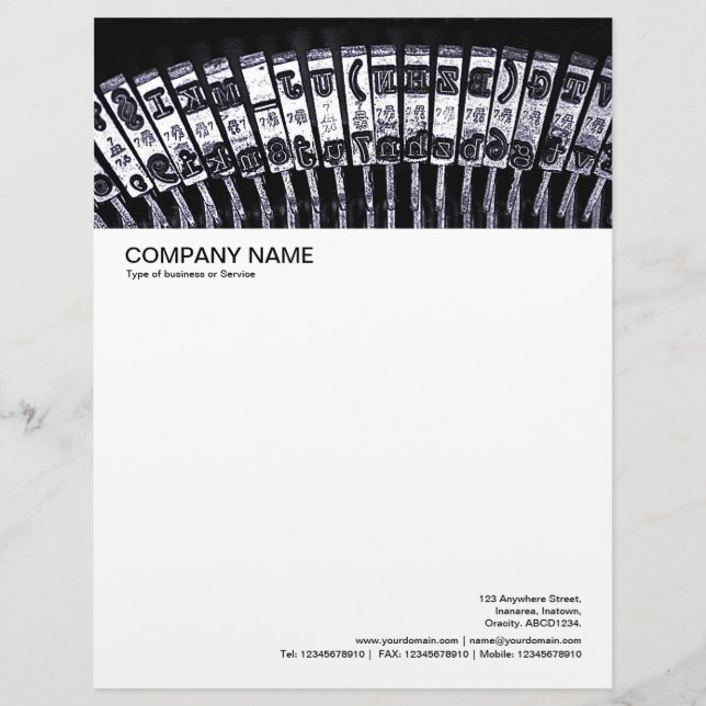 Large Picture Header - Typewriter Personalized Letterhead (Front)