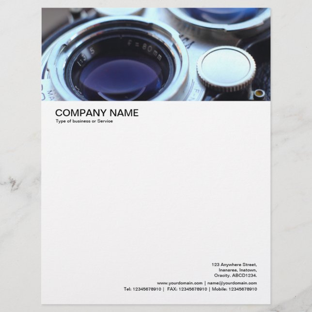 Large Picture Header - Vintage TLR Camera Customized Letterhead (Front)
