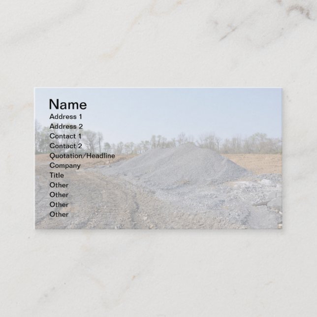 large pile of gravel or rocks business card (Front)
