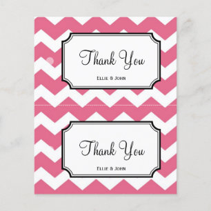 Large pink chevron diy wedding gift bag hang tag flyer