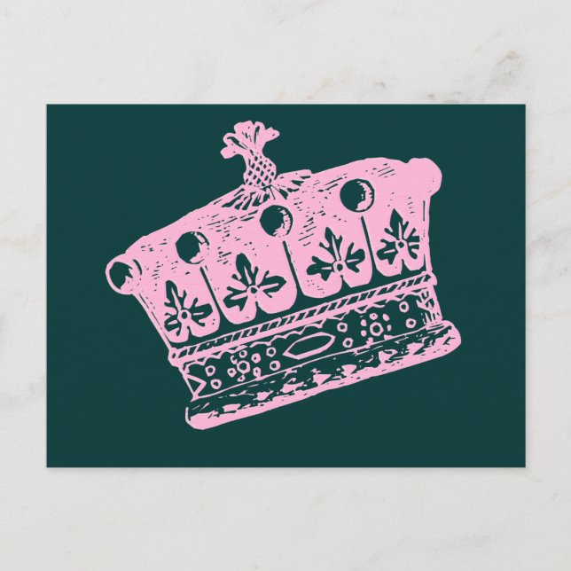 Large Pink Crown or Tiara Postcard (Front)