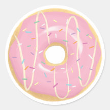 Large pink donut sticker