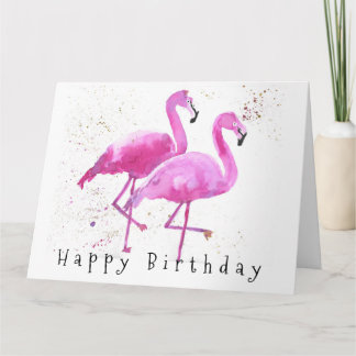 Large Pink Flamingo Birthday Card, from Both of Us Card
