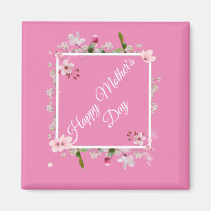 Large Pink floral Happy Mother's Day  Magnet