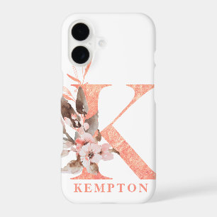 Large Pink Floral Monogram N Name Personalisation