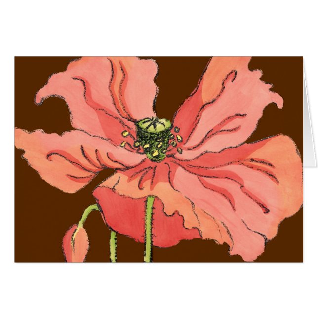Large Pink Flower with Deep Red Background (Front Horizontal)